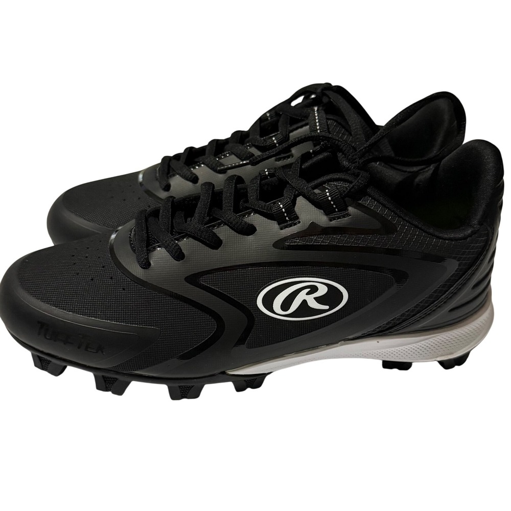 Rawlings Baseball Cleats Mens 6.5D Black Tuff-Tek Molded Athletic Shoes 182003